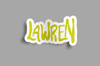 LA WREN funky logo sticker