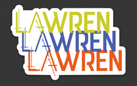 LA WREN triple logo sticker