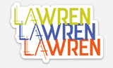 LA WREN triple logo sticker